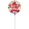 9" Red Star Happy Birthday Foil Balloon Stick